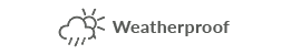 Weatherproof logo and text Grey