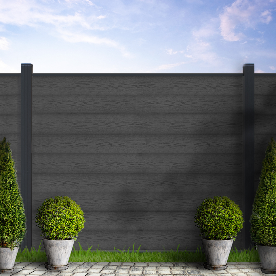 Slate Grey Wood Grain Composite Fencing Kit